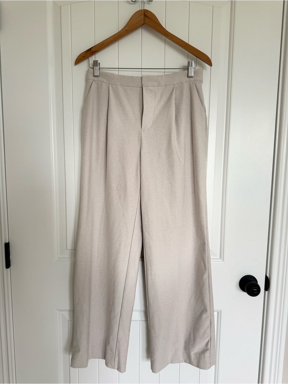 Vuori Elevation Trouser Ecru Heather Wide Leg High Rise Travel Work Pants Size M - Picture 2 of 9